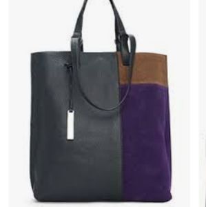 Vince Camuto Black and Purple Tote Bag